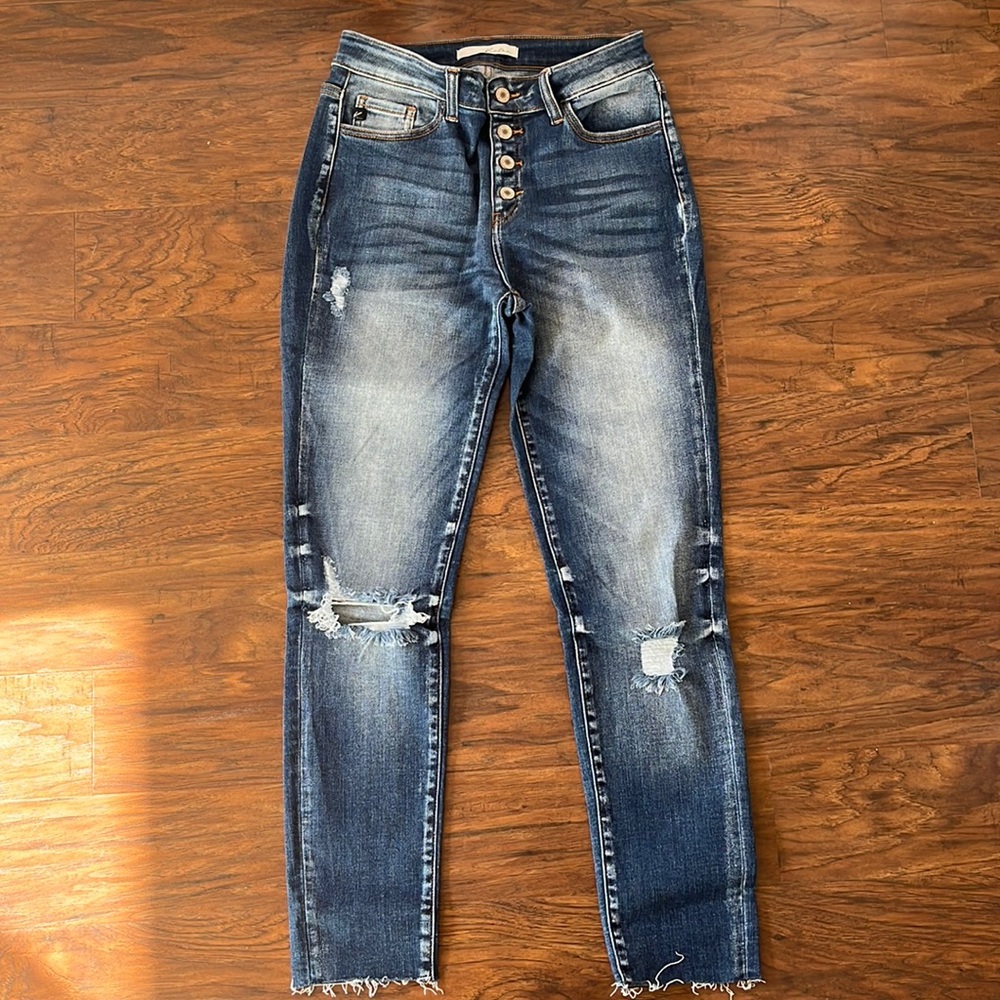 KanCan high rise ankle skinny
